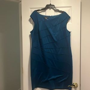 Teal blue sleeveless dress